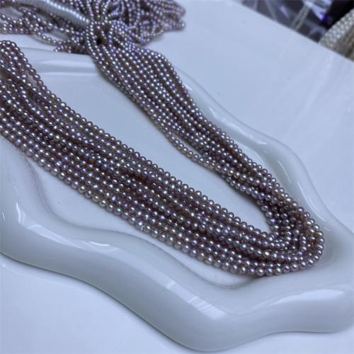 Natural Freshwater Pearl Loose Beads Slightly Round DIY purple Sold By Strand