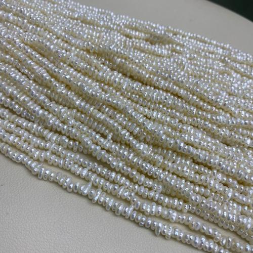 Barokní kultivované sladkovodní perle, Sladkovodní Pearl, Nepravidelné, DIY, bílý, 4x5mm, Prodáno za 36 cm Strand