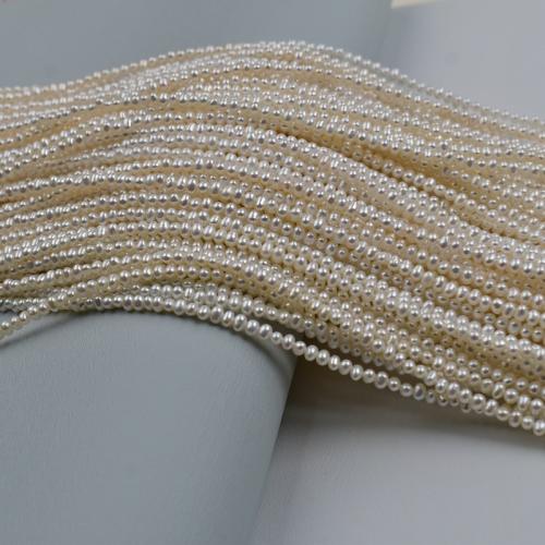 Ziemniakowe koraliki z hodowlanych pereł słodowodnych, Perła naturalna słodkowodna, DIY, biały, 3x4mm, sprzedawane na 39 cm Strand