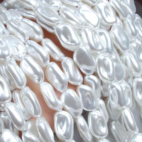 Glass Pearl Beads Baroque DIY white Sold By Bag