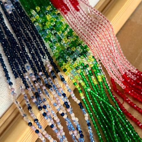 BICONE كريستال الخرز, بلور, ديي, المزيد من الألوان للاختيار, 2mm, طول 37 سم, 10جدائل/الكثير, تباع بواسطة الكثير