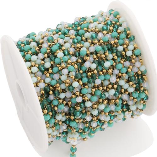 Decorative Beaded Chain 304 Stainless Steel gold color plated DIY 2-3mm Sold By Bag