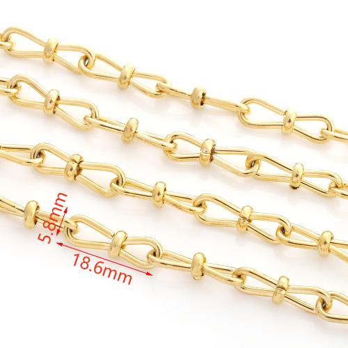 Roestvrij stalen sieraden ketting, 304 roestvrij staal, gold plated, DIY, meer kleuren voor de keuze, 5m/Bag, Verkocht door Bag