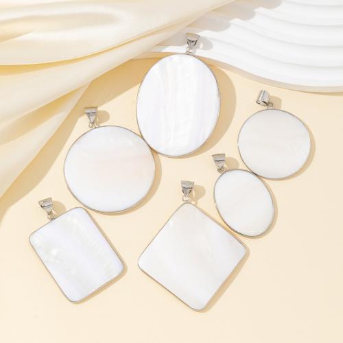 Shell Pendants with Iron silver color plated DIY Sold By PC