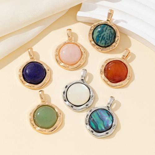 Shell Pendants Zinc Alloy with Gemstone & Shell plated DIY Sold By PC
