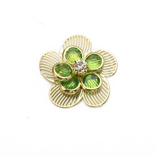 Goujon Laiton, fleur, Placage, bijoux de mode & avec strass, couleurs mélangées, protéger l'environnement, sans nickel, plomb et cadmium, 23.06x6.14x23.31mm, Vendu par paire