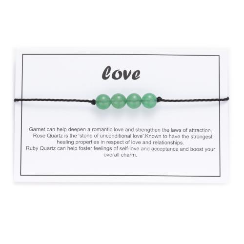 pierre gemme bracelet, avec corde de cire, Rond, fait à la main, bijoux de mode & unisexe, plus de couleurs à choisir, Longueur Environ 6-10 pouce, Vendu par PC