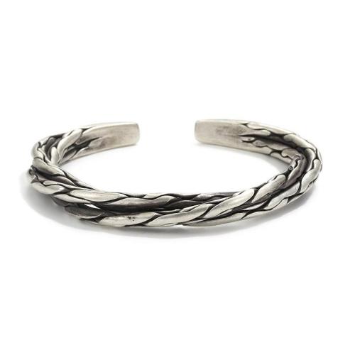 Zinc Alloy Cuff Bangle antique silver color plated vintage & for man Inner Approx 60mm Sold By PC