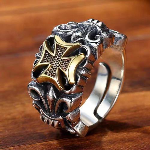 alliage de zinc Cuff Bague, Placage, réglable & styles différents pour le choix & pour homme, Taille:7-10, Vendu par PC