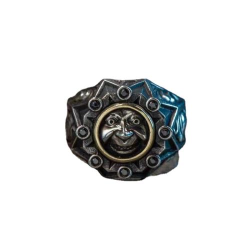 liga de zinco Cuff Ring Finger, palhaço, banhado, unissex & com strass, tamanho:6-10, vendido por PC