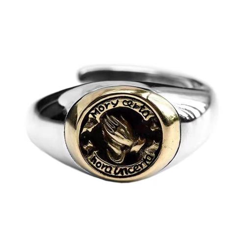 liga de zinco Cuff Ring Finger, banhado, unissex & ajustável, tamanho:6-10, vendido por PC