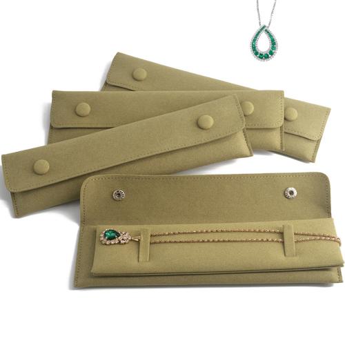 Microfiber PU Jewelry Packing Bag Rectangle dustproof tan Sold By PC
