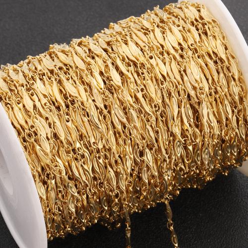 Nerezová ocel šperky řetěz, 304 Stainless Steel, barva pozlacený, DIY, více barev na výběr, 5m/Bag, Prodáno By Bag