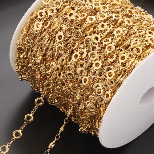 Nerezová ocel šperky řetěz, 304 Stainless Steel, barva pozlacený, DIY, více barev na výběr, 5m/Bag, Prodáno By Bag