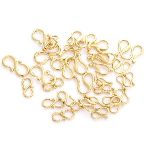 304 Stainless Steel S Shape Clasp gold color plated DIY Sold By Bag