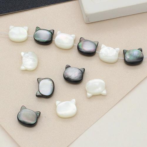 Natural Sea Shell Beads, Conchiglia bianca, with Nero-Lip-Shell, placcato color oro, DIY, nessuno, 6-10MM, 10PC/borsa, Venduto da borsa