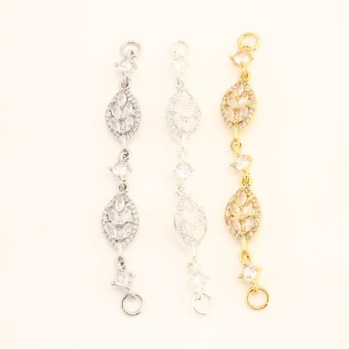 Brass Extender Chain DIY & micro pave cubic zirconia Sold By PC