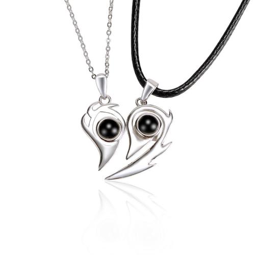 laiton Collier de projection miniature, avec verre, Placage, bijoux de mode & avec strass, plus de couleurs à choisir, protéger l'environnement, sans nickel, plomb et cadmium, 19x14.50mm, Longueur Environ 40 cm, Vendu par PC