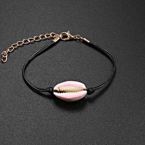 Shell Bracelet, le Corda terylene & Sinc Alloy, do bhean & cruan, dathanna níos mó le haghaidh rogha, Fad Thart 6-8 Inse, Díolta De réir PC