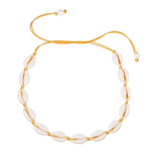 coquille collier, avec corde de cire, Style bohème & styles différents pour le choix & pour femme, Longueur Environ 19.5-31.5 pouce, Vendu par PC