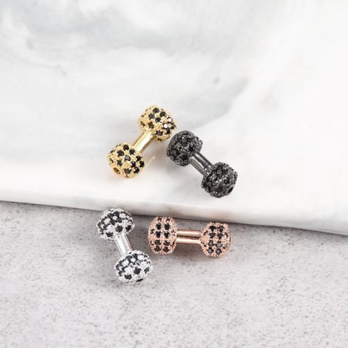 Perline in ottone Zircone forno pavimenta Cilindrata, Bilancere, placcato, DIY & Micro spianare cubic zirconia, nessuno, assenza di nichel,piombo&cadmio, Venduto da PC