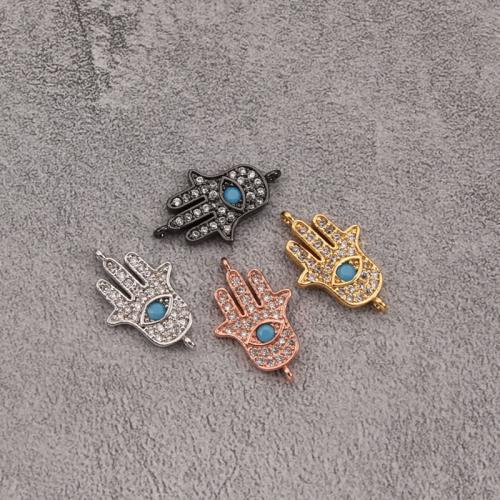 Cubic Zirconia Micro Pave Latão Connector, cobre, with Pedra natural, banhado, DIY & micro pavimento em zircônia cúbica & laço de 1/1, Mais cores pare escolha, níquel, chumbo e cádmio livre, vendido por PC