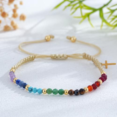 Gemstone Bracelet with Zinc Alloy gold color plated fashion jewelry Sold By Strand