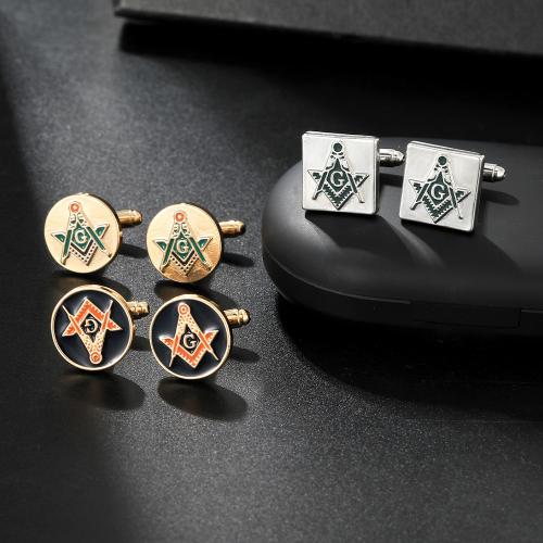 Boutons de manchette, alliage de zinc, Placage, unisexe & styles différents pour le choix & émail, plus de couleurs à choisir, Vendu par paire