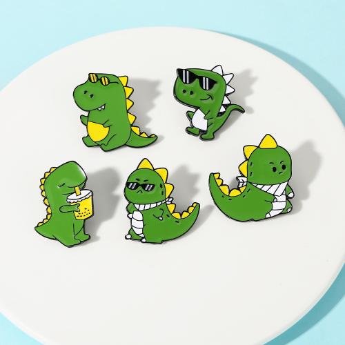Dress Shirt Brooch Zinc Alloy Dinosaur plated Unisex & enamel black Sold By PC