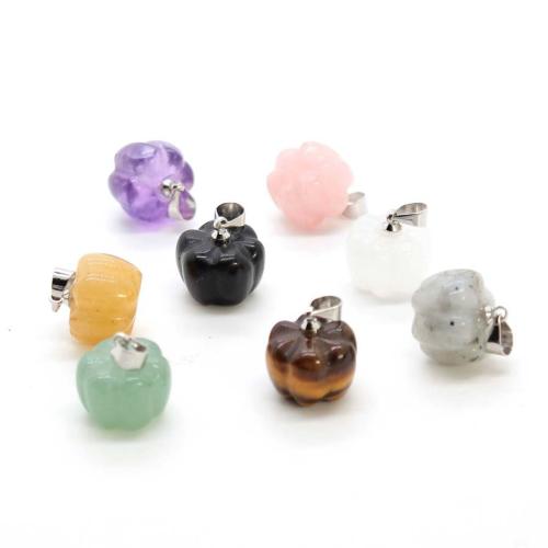 Gemstone Pendants Jewelry with Iron Pumpkin silver color plated DIY Sold By PC