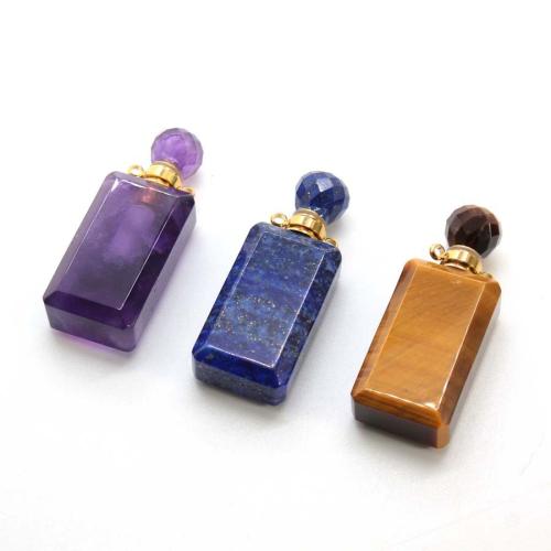 Jalokivi Hajuvesipullo riipus, kanssa Sinkkiseos, Perfume Bottle, kullan väri kullattu, tee-se-itse & double-reikäinen, enemmän värejä valinta, 44x17mm, Myymät PC