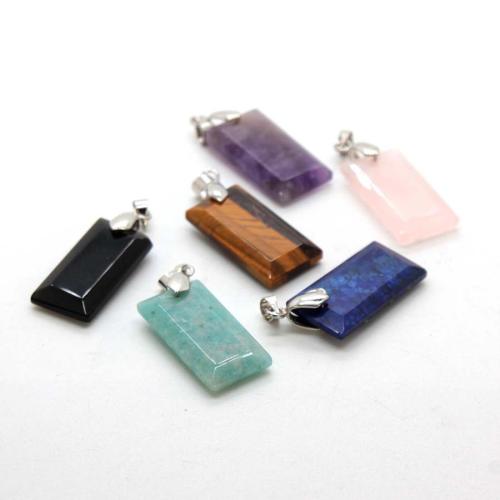 Jalokivi Riipus, kanssa Sinkkiseos, hopea päällystetty, tee-se-itse, enemmän värejä valinta, 25x13mm, Myymät PC