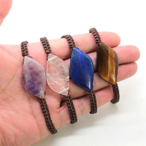 Knot Cord Bracelet with Gemstone plated fashion jewelry mixed colors nickel lead & cadmium free Sold By PC