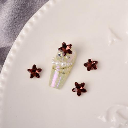 3D Nail Art Decoratie, Kristal, Ster, DIY & gefacetteerde, meer kleuren voor de keuze, 8x8mm, Verkocht door PC