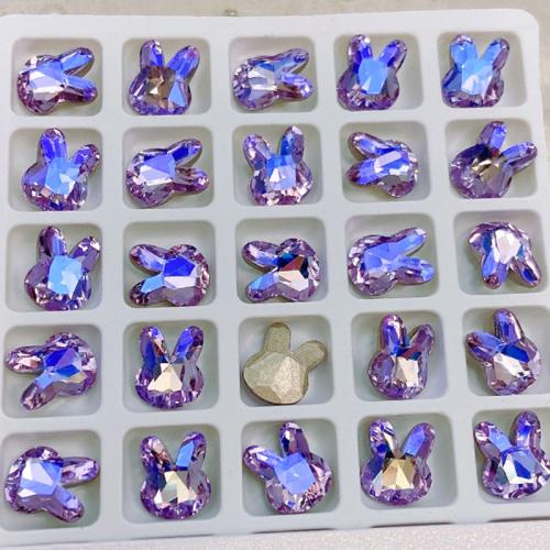 3D Nail Art украшения, Кристаллы, Заяц, DIY & граненый, много цветов для вабора, 9x11mm, продается PC
