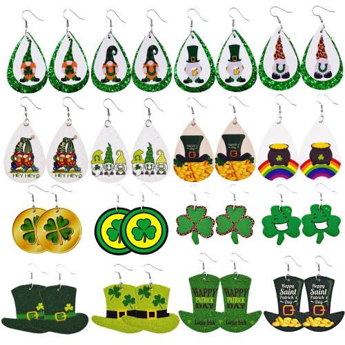Couro do plutônio brincos tipo gota, with liga de zinco, Design de Natal & Vario tipos a sua escolha & para mulher, vendido por par