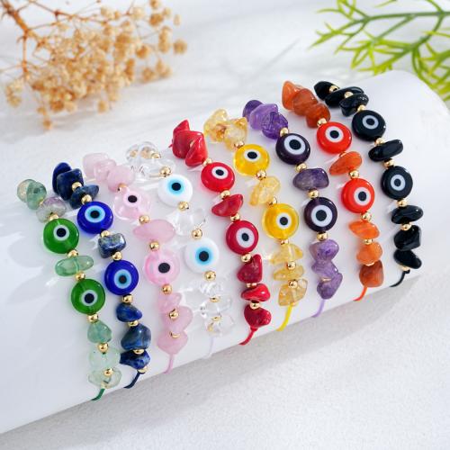 Evil Eye Biżuteria Bransoletka, Kryształ, ze Stop cynku, Platerowane w kolorze złota, biżuteria moda, Więcej kolorów do wyboru, sprzedane przez Strand