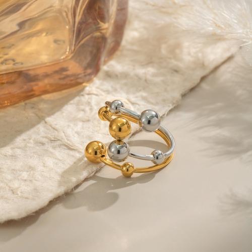 Aço inoxidável 304 Cuff Ring Finger, cromado de cor dourada, joias de moda, Mais cores pare escolha, vendido por PC