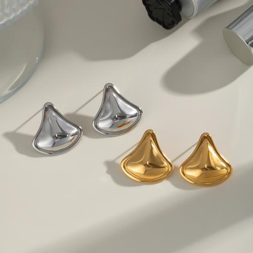 Nerezová ocel náušnice, 304 Stainless Steel, barva pozlacený, módní šperky, více barev na výběr, Prodáno By Pair
