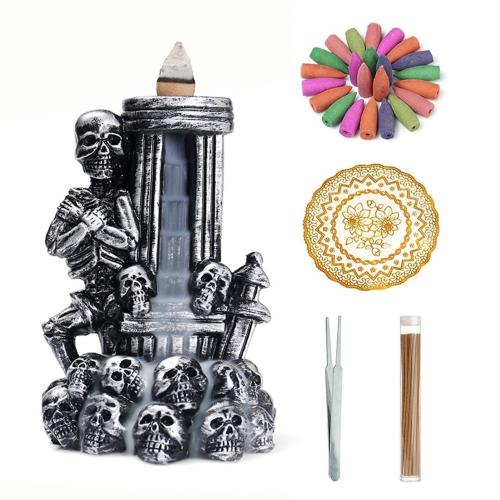 Queimador de incenso Backflow de porcelana, resina, metade handmade, para casa e escritório & Sustentável, 89x82x130mm, vendido por PC
