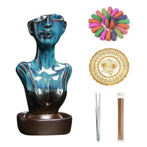 
Backflow Weihrauchbrenner Weihrauchkegel Sticks Holder Home Decor, Porzellan, für Zuhause und Büro & nachhaltiges, keine, 80x60x159mm, verkauft von PC