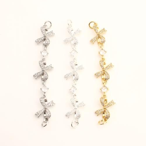 Blås-förlängare Chain, Mässing, DIY & micro bana cubic zirconia, fler färger för val, 67x11.50x3mm, Säljs av PC