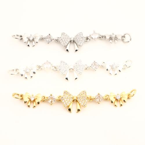 Blås-förlängare Chain, Mässing, DIY & micro bana cubic zirconia, fler färger för val, 57x9x3mm, Säljs av PC