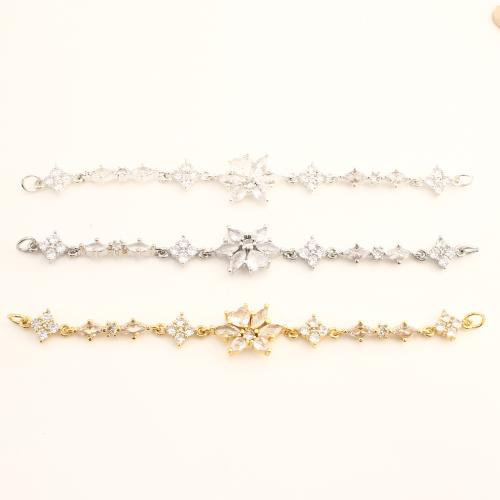 Blås-förlängare Chain, Mässing, DIY & micro bana cubic zirconia, fler färger för val, 104x13x3mm, Säljs av PC