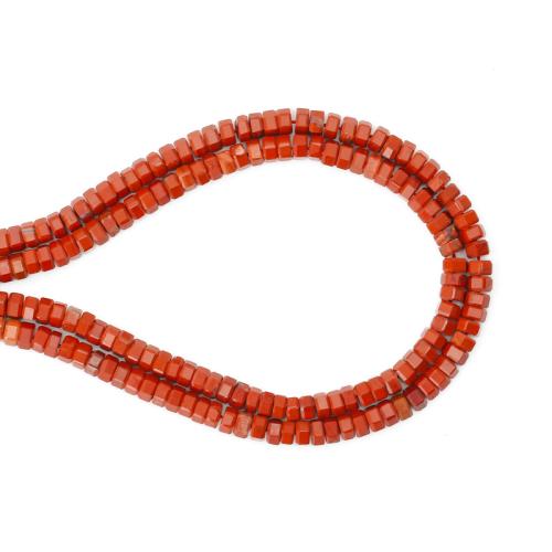 Jaspis czerwony Koralik, DIY, czerwony, 3x6mm, sprzedawane na około 38 cm Strand