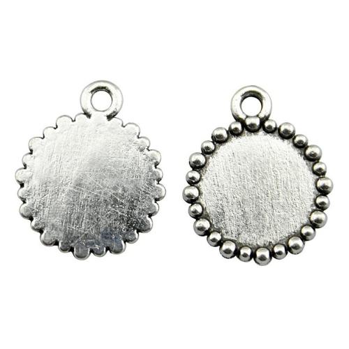 Liga de zinco Pendant Cabochon Ambiente, Roda, banhado, DIY, Diametro interno:Aprox 12mm, vendido por PC