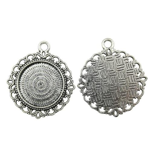 Liga de zinco Pendant Cabochon Ambiente, banhado, DIY, Diametro interno:Aprox 20mm, vendido por PC