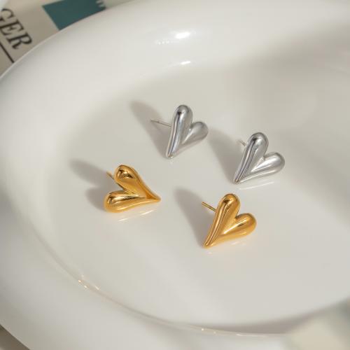 Stainless Steel Stud Earrings 304 Stainless Steel gold color plated fashion jewelry Sold By Pair