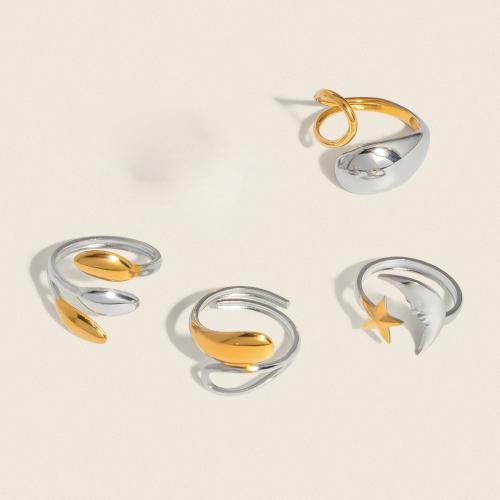 Stainless Steel Finger Ring 304 Stainless Steel gold color plated fashion jewelry Sold By PC