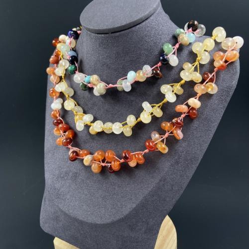 Natural Gemstone Necklace Natural Stone fashion jewelry Sold Per 50 cm Strand
